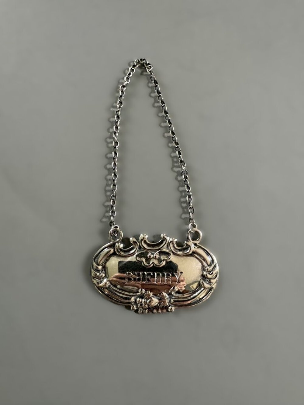 Vintage Sterling Silver Decanter Label Sherry